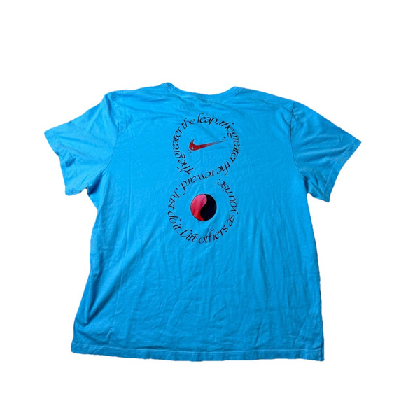 Nike Tee Turquoise Blue XXL Lift Others As You Rise Yin Yang Zen T Shirt - Picture 1 of 7